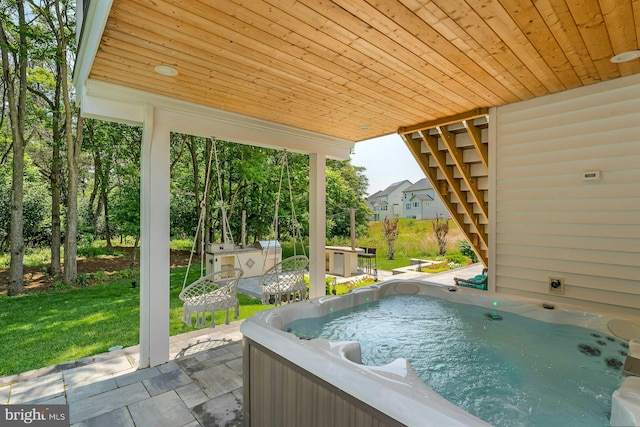 24824 Scarlet Maple Ct, Aldie, VA 20105 - view of patio with a hot tub and stairway