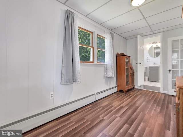 415 Parkway Ave, Schuylkill Haven, PA 17972 - spare room with baseboard heating and dark wood finished floors