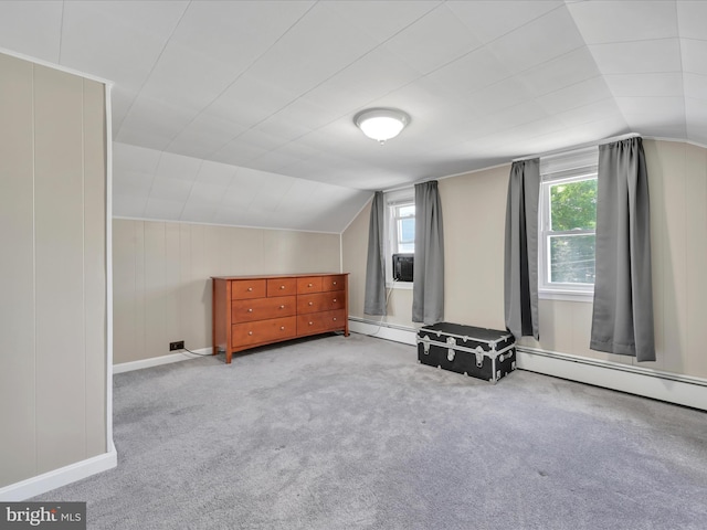 415 Parkway Ave, Schuylkill Haven, PA 17972 - additional living space with vaulted ceiling, a baseboard heating unit, carpet, and cooling unit