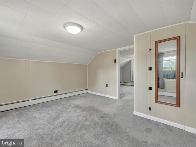 415 Parkway Ave, Schuylkill Haven, PA 17972 - bonus room with baseboard heating, carpet flooring, baseboards, and lofted ceiling