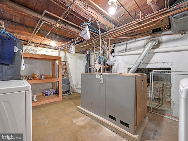 415 Parkway Ave, Schuylkill Haven, PA 17972 - unfinished basement featuring washing machine and clothes dryer