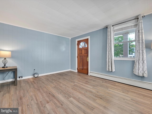 415 Parkway Ave, Schuylkill Haven, PA 17972 - entryway with wood finished floors, a baseboard heating unit, and baseboards