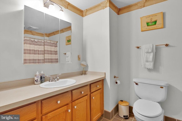 108 Kennedy Blvd, Bellmawr, NJ 08031 - full bath with vanity, curtained shower, and tile patterned flooring