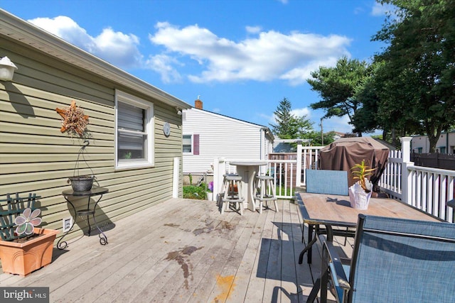 108 Kennedy Blvd, Bellmawr, NJ 08031 - wooden terrace with outdoor dining area and area for grilling
