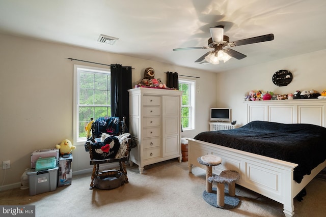 519 Thomas, Little Egg Harbor Twp, NJ 08087 - bedroom with light colored carpet, ceiling fan, and baseboards