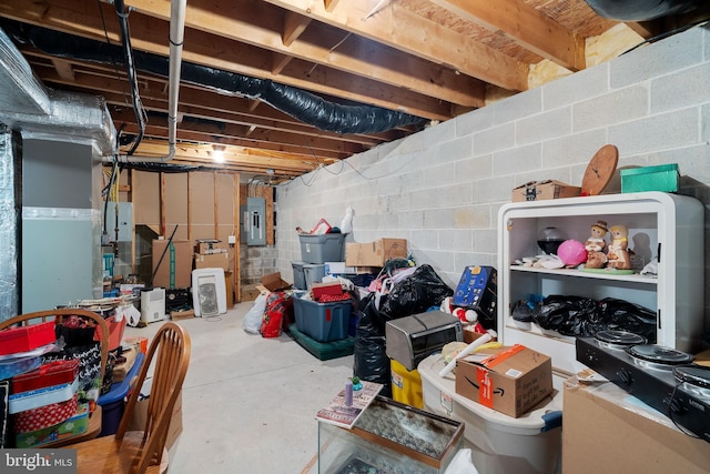 519 Thomas, Little Egg Harbor Twp, NJ 08087 - unfinished below grade area featuring electric panel and concrete block wall