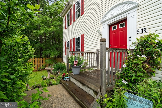 519 Thomas, Little Egg Harbor Twp, NJ 08087 - view of exterior entry featuring a wooden deck