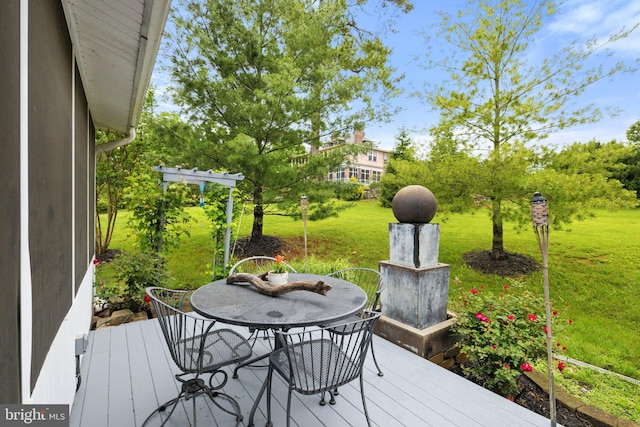1399 N Royal Ave, Front Royal, VA 22630 - deck with outdoor dining space and a yard