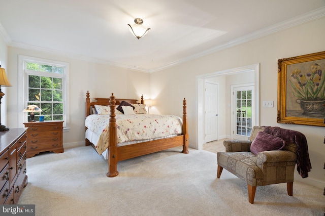 1399 N Royal Ave, Front Royal, VA 22630 - bedroom with crown molding, light colored carpet, and baseboards