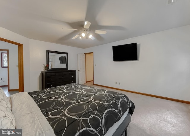 41920 Clover Hill Ct, Hollywood, MD 20636 - carpeted bedroom featuring baseboards and a ceiling fan