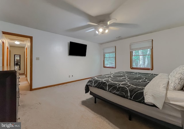 41920 Clover Hill Ct, Hollywood, MD 20636 - bedroom with light colored carpet, baseboards, and a ceiling fan