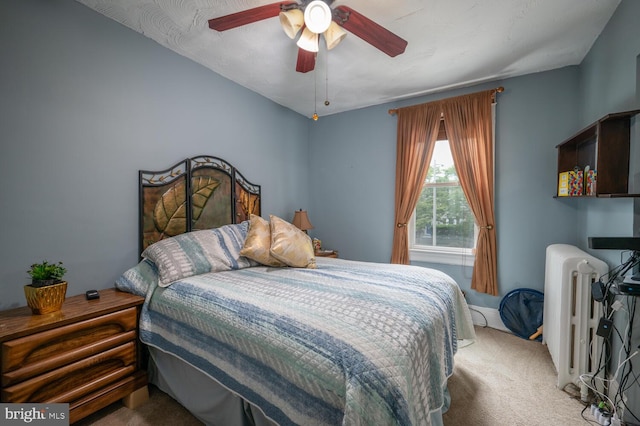 4800 Illinois Ave NW, Washington, DC 20011 - carpeted bedroom featuring radiator and a ceiling fan