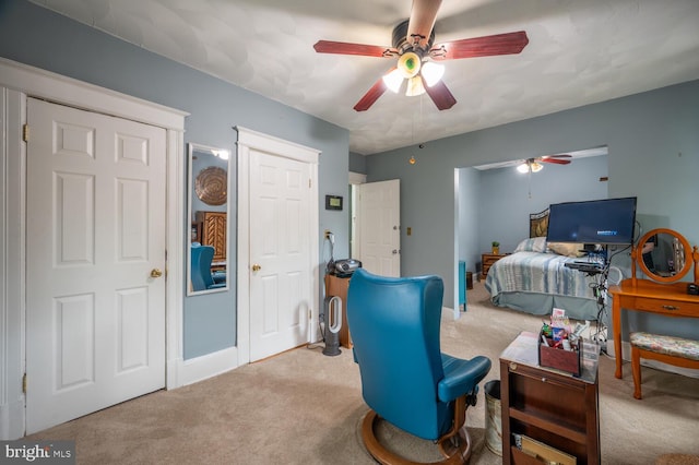 4800 Illinois Ave NW, Washington, DC 20011 - carpeted bedroom featuring baseboards and a ceiling fan