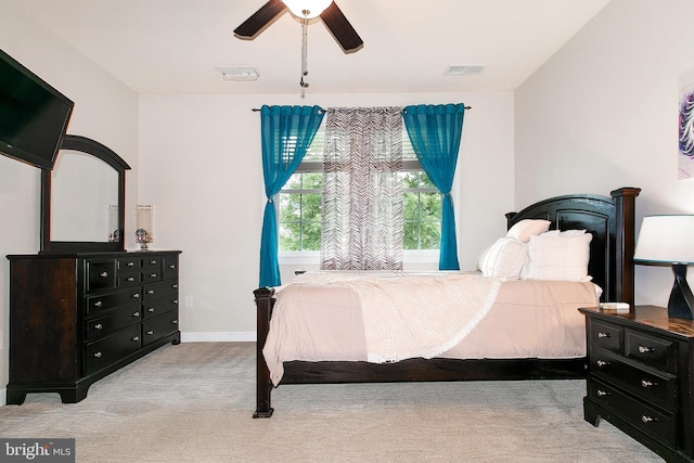 13763 Deacons Way, Gainesville, VA 20155 - bedroom featuring light carpet, a ceiling fan, and baseboards