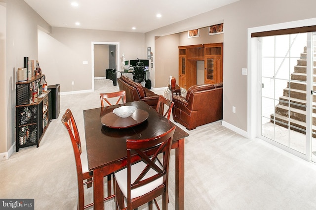 13763 Deacons Way, Gainesville, VA 20155 - dining area featuring light colored carpet, recessed lighting, and baseboards