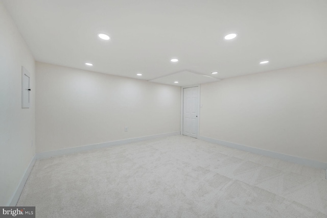 2908 Parkland Dr, District Heights, MD 20747 - empty room with light carpet, recessed lighting, and baseboards