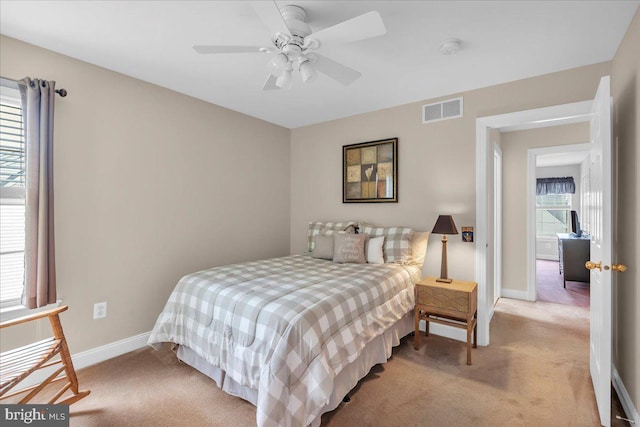 3026 5th St S, Voorhees, NJ 08043 - bedroom featuring light carpet, baseboards, and a ceiling fan