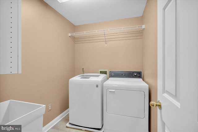 3026 5th St S, Voorhees, NJ 08043 - laundry area featuring separate washer and dryer and baseboards