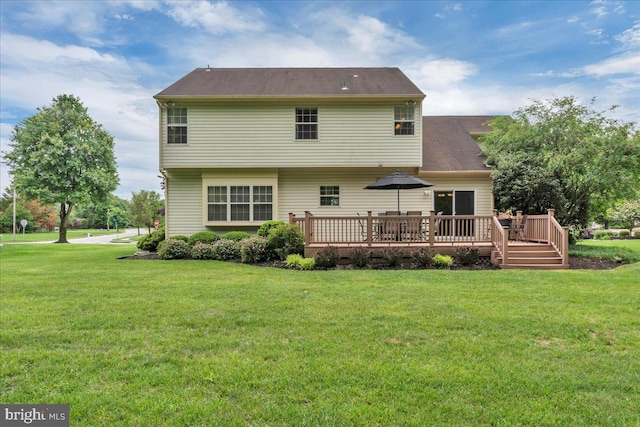 3026 5th St S, Voorhees, NJ 08043 - back of house with a deck and a lawn