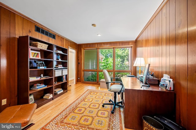 5702 Ainsley Garth, Baltimore, MD 21212 - office featuring wood walls, light wood finished floors, and crown molding