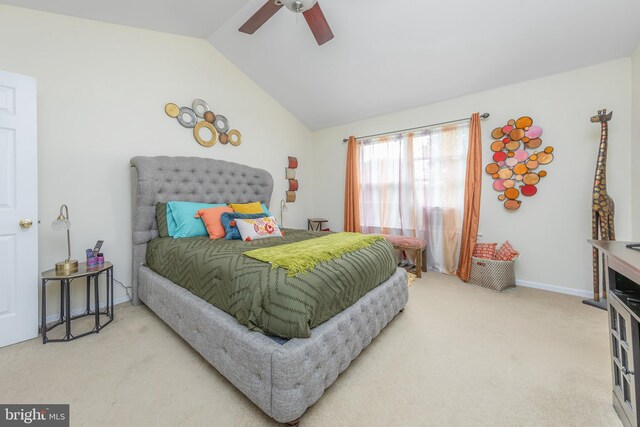 211 Spruce Trl, Woolwich Twp, NJ 08085 - carpeted bedroom with vaulted ceiling and ceiling fan