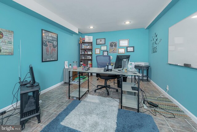211 Spruce Trl, Woolwich Twp, NJ 08085 - office area with recessed lighting and tile patterned flooring