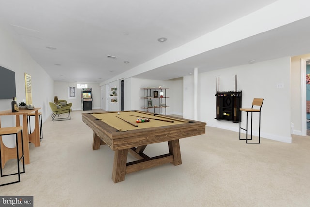 211 Spruce Trl, Woolwich Twp, NJ 08085 - recreation room featuring light carpet and billiards