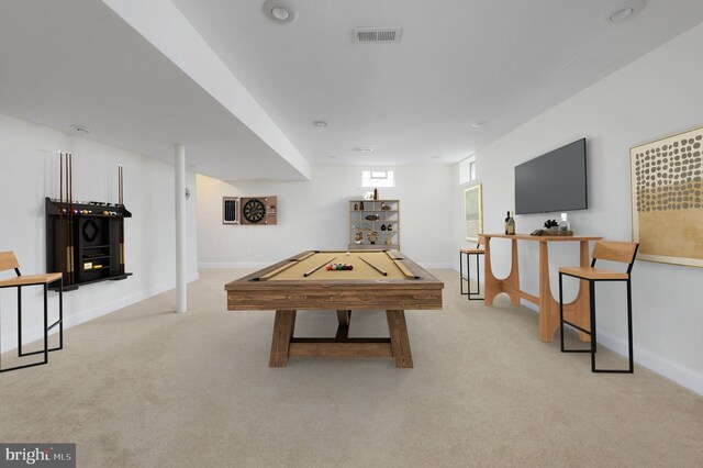 211 Spruce Trl, Woolwich Twp, NJ 08085 - rec room featuring pool table and light colored carpet
