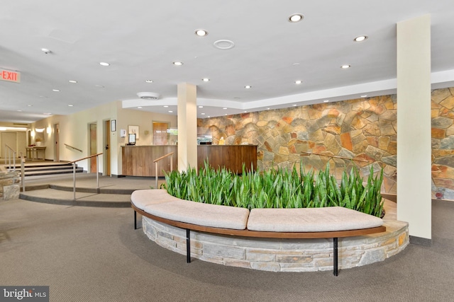 4100 Cathedral Ave NW Unit 709, Washington, DC 20016 - building lobby with recessed lighting and stairway