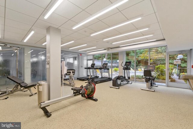 4100 Cathedral Ave NW Unit 709, Washington, DC 20016 - gym with floor to ceiling windows