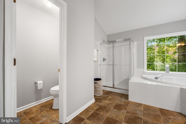 47561 Hidden Cove Ct, Sterling, VA 20165 - full bath with a shower stall, a garden tub, toilet, and stone finish floors