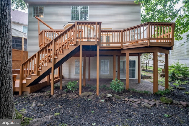 47561 Hidden Cove Ct, Sterling, VA 20165 - rear view of property featuring stairway and a wooden deck