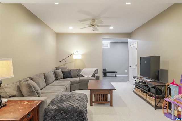 2667 Aldersgate Way, Charlottesville, VA 22911 - living room featuring ceiling fan and recessed lighting