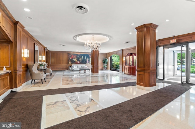 2700 Calvert St NW Unit 812/818, Washington, DC 20008 - community lobby with a decorative wall and recessed lighting