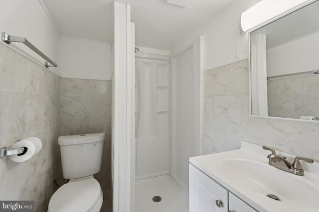 635 Elroy Rd, Souderton, PA 18964 - full bath with tile walls, a shower stall, vanity, and toilet