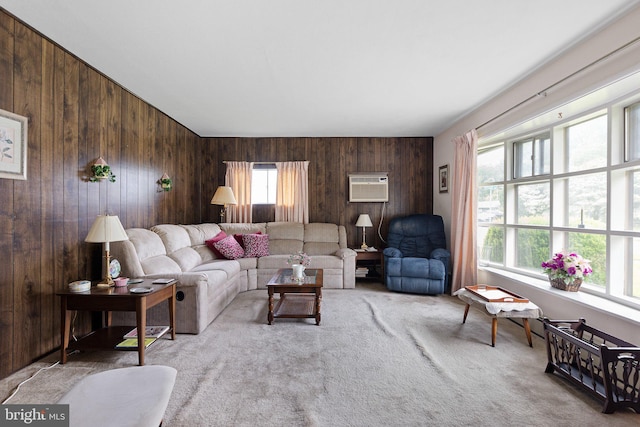 25 Kollman Dr, Newark, DE 19713 - living room with wooden walls, healthy amount of natural light, carpet floors, and a wall unit AC