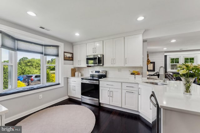 927 Annapolis Rd, Gambrills, MD 21054 - kitchen featuring appliances with stainless steel finishes, a sink, light countertops, plenty of natural light, and recessed lighting