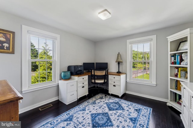 927 Annapolis Rd, Gambrills, MD 21054 - office area featuring dark wood-type flooring and baseboards