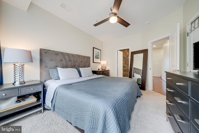 585 Regent Pl NE, Washington, DC 20017 - bedroom featuring carpet, a ceiling fan, and ensuite bath