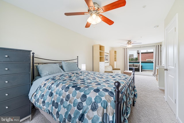 585 Regent Pl NE, Washington, DC 20017 - carpeted bedroom featuring access to exterior and a ceiling fan
