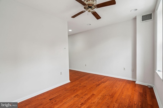 314 Monroe St, Philadelphia, PA 19147 - empty room with a ceiling fan, baseboards, wood finished floors, and recessed lighting