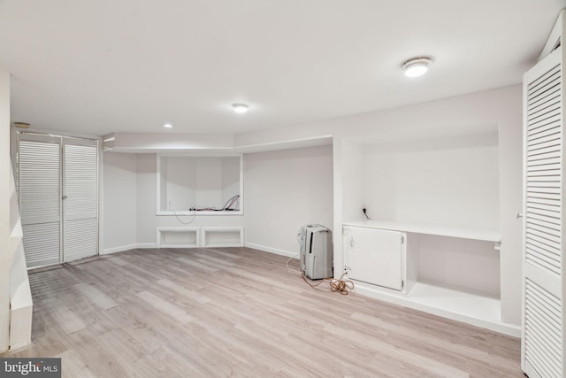 314 Monroe St, Philadelphia, PA 19147 - finished basement with light wood-style flooring, baseboards, and recessed lighting