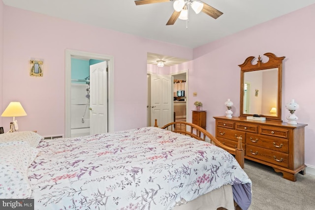 142 Wyndham Woods Way, Hatfield, PA 19440 - bedroom featuring carpet floors, connected bathroom, and a ceiling fan