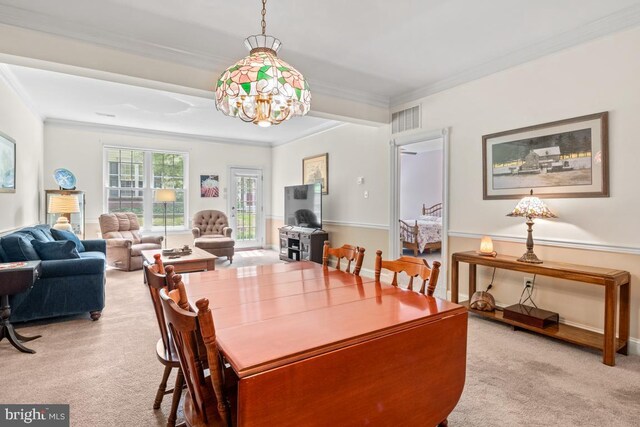 142 Wyndham Woods Way, Hatfield, PA 19440 - dining area featuring carpet and crown molding