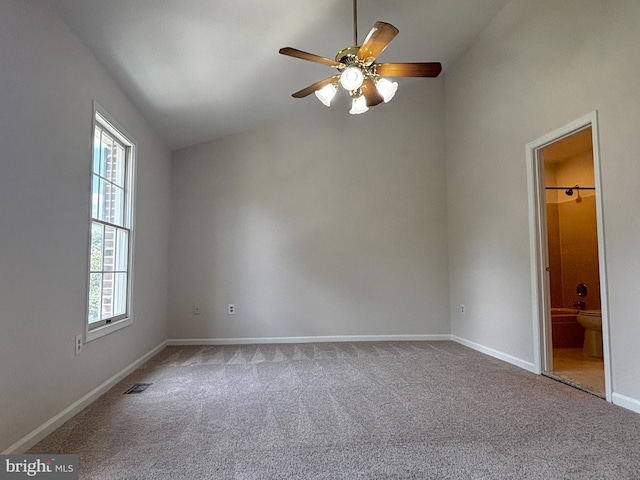 7930 Blue Gray Cir, Manassas, VA 20109 - unfurnished room with carpet flooring, a ceiling fan, and vaulted ceiling