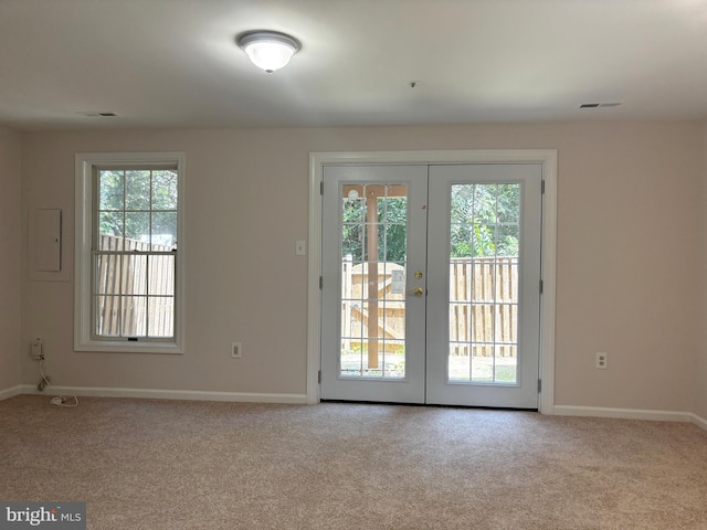 7930 Blue Gray Cir, Manassas, VA 20109 - doorway with carpet flooring, french doors, and plenty of natural light