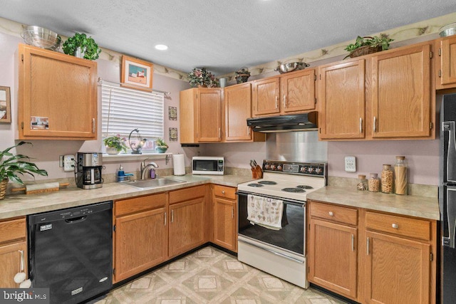 410 Kosoak Rd, Baltimore, MD 21220 - kitchen featuring dishwasher, electric stove, under cabinet range hood, stainless steel microwave, and light countertops