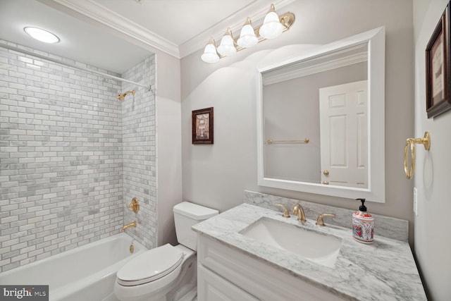 1225 Stuart Robeson Dr, Mclean, VA 22101 - full bath featuring vanity, toilet, crown molding, and shower / bath combination