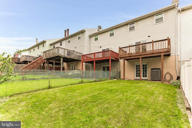 2053 Wintergreen Pl, Rosedale, MD 21237 - rear view of house with a deck and cooling unit