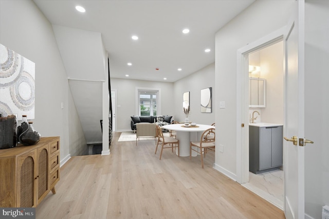 46 E Price St, Philadelphia, PA 19144 - dining space with light wood finished floors, recessed lighting, and baseboards